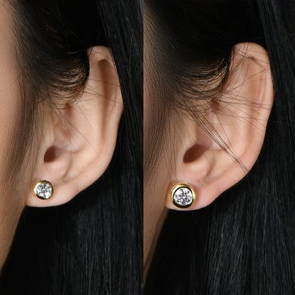 Real 2 Carat D Color Moissanite Earrings 로듐 For Women Gold Color 100% 925 Sterling Silver Sparkling Fine Jewelry
