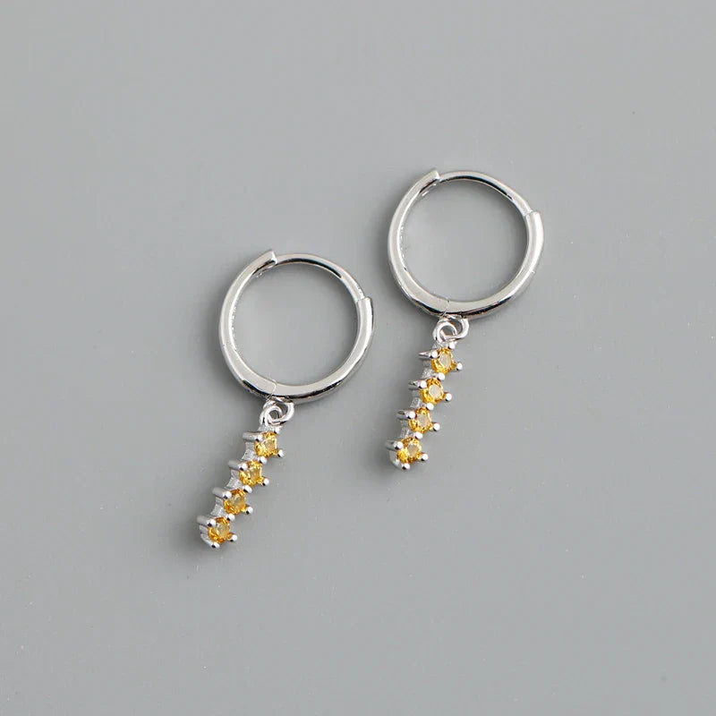 New Arrival Fashion Korean Blue Zircon Spike Geometric Stud Earrings for Women Real 925 Sterling Silver Gothic Jewelry