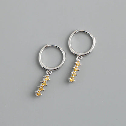 New Arrival Fashion Korean Blue Zircon Spike Geometric Stud Earrings for Women Real 925 Sterling Silver Gothic Jewelry