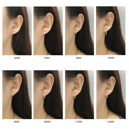 925 Sterling Silver Minimalist Punk Rock Circle Hoop Earrings for Women Men Goth Piercing Ear Buckle Charm Fine Jewelry