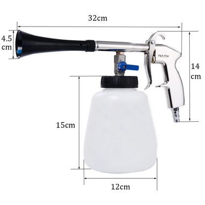 Escova de Detalhes para Lavadora de Alta Pressão Tornado, Pistola de Limpeza Profunda para Interior de Carro com Escova, Acionada a Ar, Conector Europeu