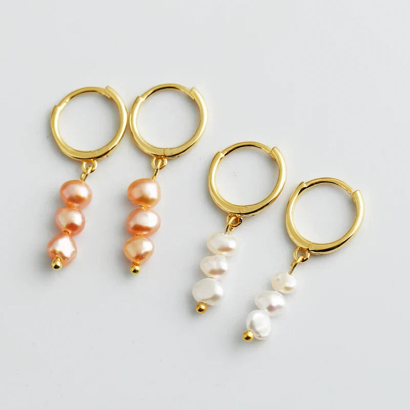 Real 925 Sterling Silver Natural Freshwater Baroque Pearl Stud Earrings for Women Bohemian Charming Jewelry Trend 2021