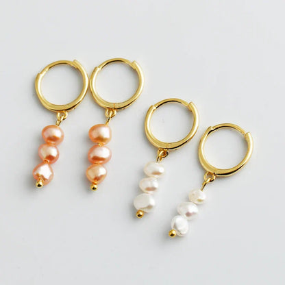 Real 925 Sterling Silver Natural Freshwater Baroque Pearl Stud Earrings for Women Bohemian Charming Jewelry Trend 2021