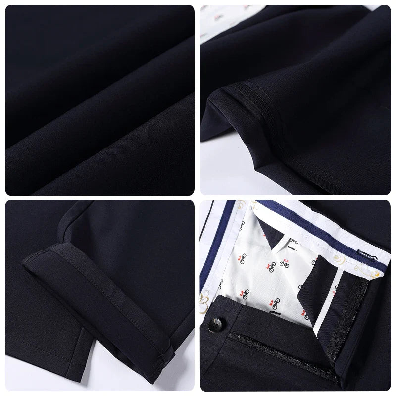 New Fashion High Quality Men Suit Pants Straight Spring Autumn Long Male Classic Business Casual Trousers Slim Fit Full Length