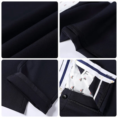 New Fashion High Quality Men Suit Pants Straight Spring Autumn Long Male Classic Business Casual Trousers Slim Fit Full Length