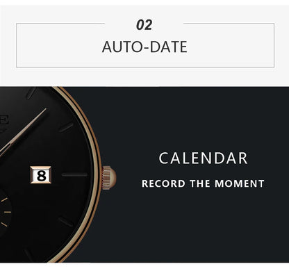 Ultra Thin Fashion Casual Ladies Watches Elegant Luxury Waterproof Business Quartz Watch for Women Gift Auto Calendar Clock