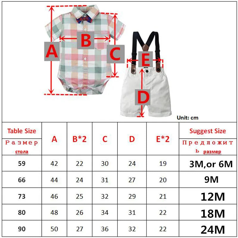 Solid Newborn Baby Boy Outfit Set Bow Formal Gentleman Suit for Toddlers Summer Sky Blue Romper + White Shorts Clothes for Baby