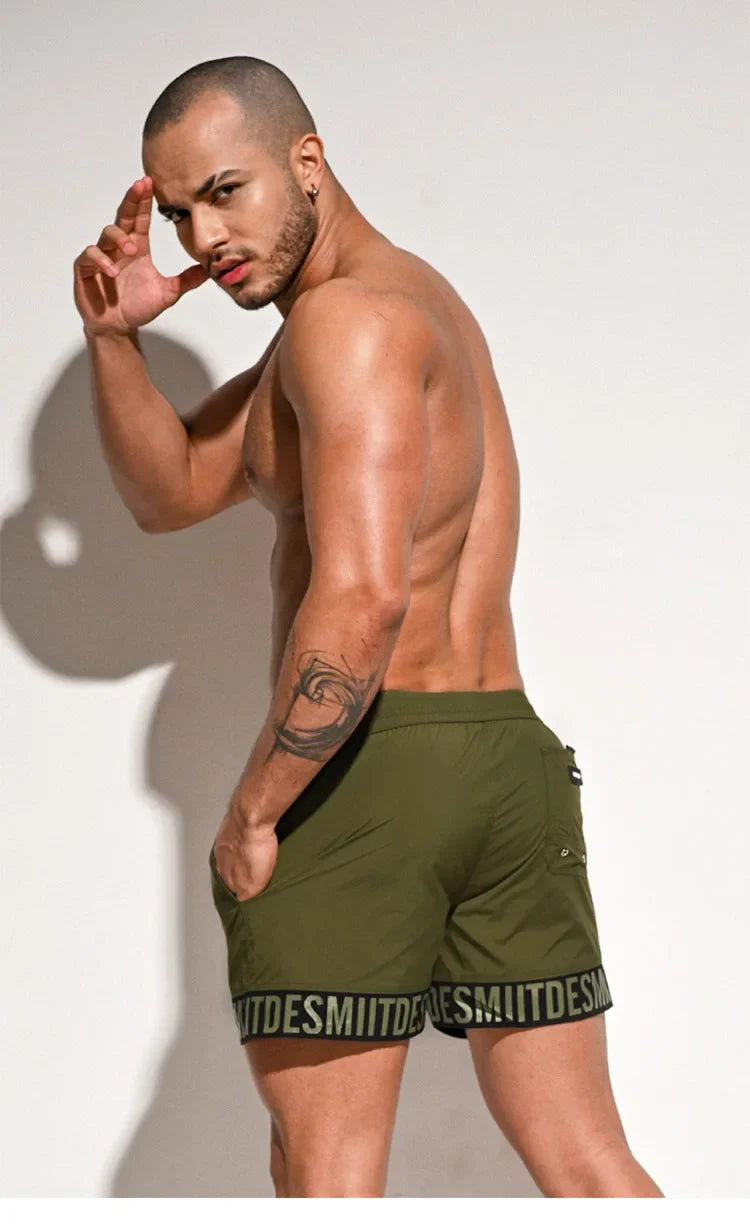 Beach Board Shorts Men's Swimming Shorts Men Swimwear Swim Trunk Fast Dry Surfing Boardshorts Sport Short Bath Suit