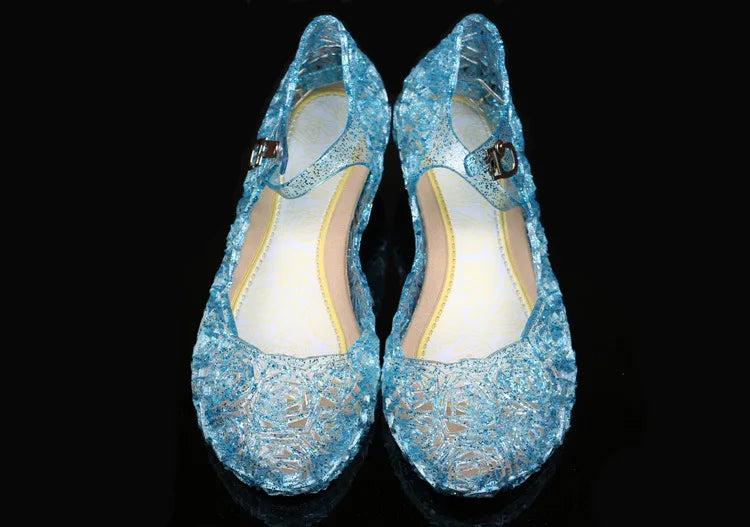 Elsa Costumes Flats Shoes Snow Queen Princess Birthday Sandals for Girls Toddler Kids