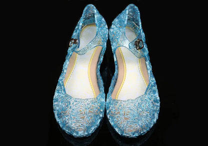 Elsa Costumes Flats Shoes Snow Queen Princess Birthday Sandals for Girls Toddler Kids