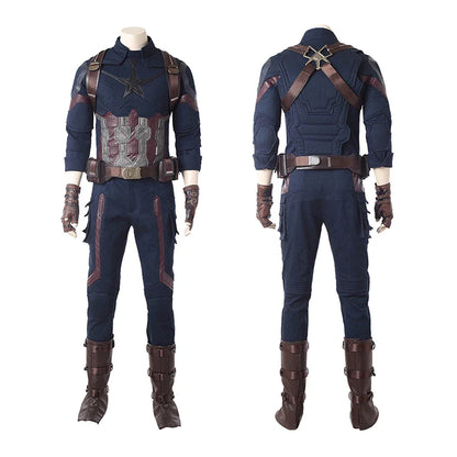 Movie Infinity War Superhero Captain Steve Rogers Cosplay Costume Men Outfit for Adult Men Halloween Uniforms Free Custom Made