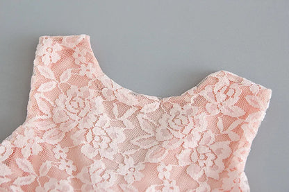Summer Princess Dresses for Girl Lace Tulle Party Wedding Dress With Sash Baby Clothes 1-6Y E1953