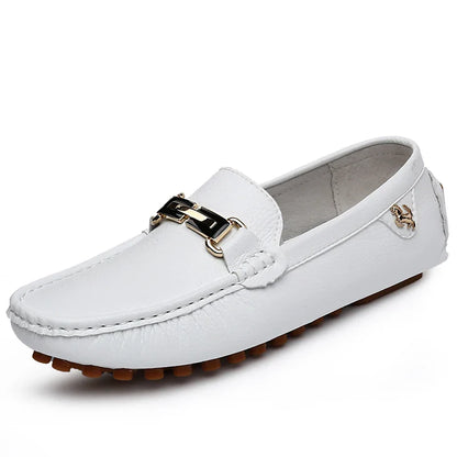 White Loafers for Men Size 48 Slip on Shoes Driving Flats Casual Moccasins for Men Comfy Male Loafers