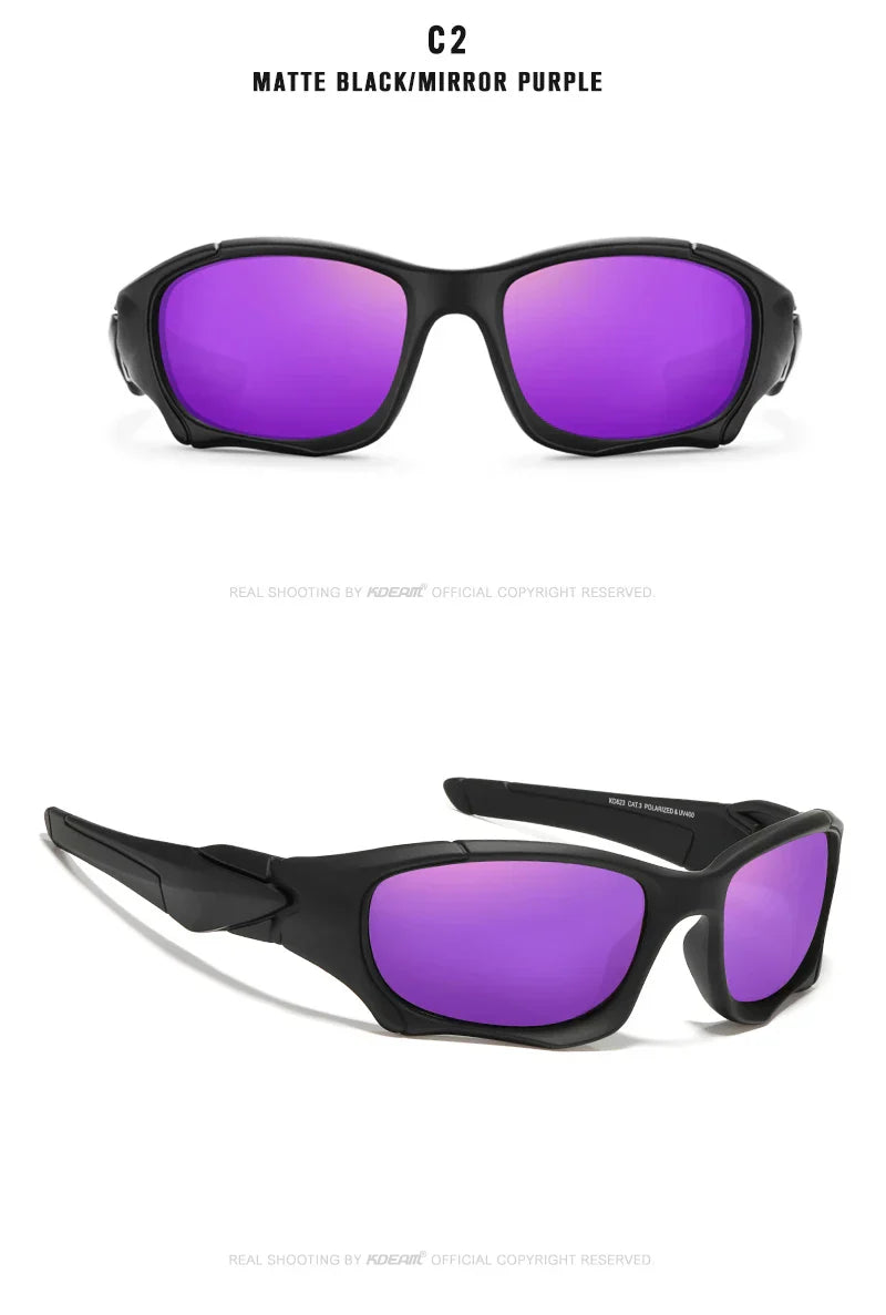 Outdoor Sports Polarized Sunglasses Men Curve Cutting Frame Stress-Resistant Lens Shield Sun Glasses Women KD0623