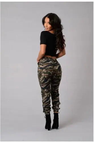 Stretchy Waistband Convergent Trousers Fashion Plus Size Pants
