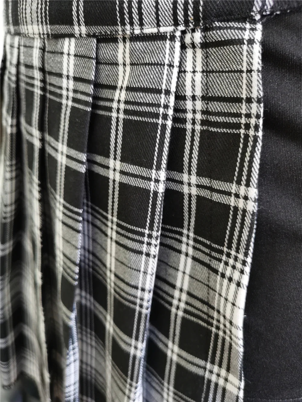 Summer Harajuku Punk Style Plaid Irregular Skirts Women Asymmetrical High Waist Black Skirts Pleated Girls Gothic Half Skirts