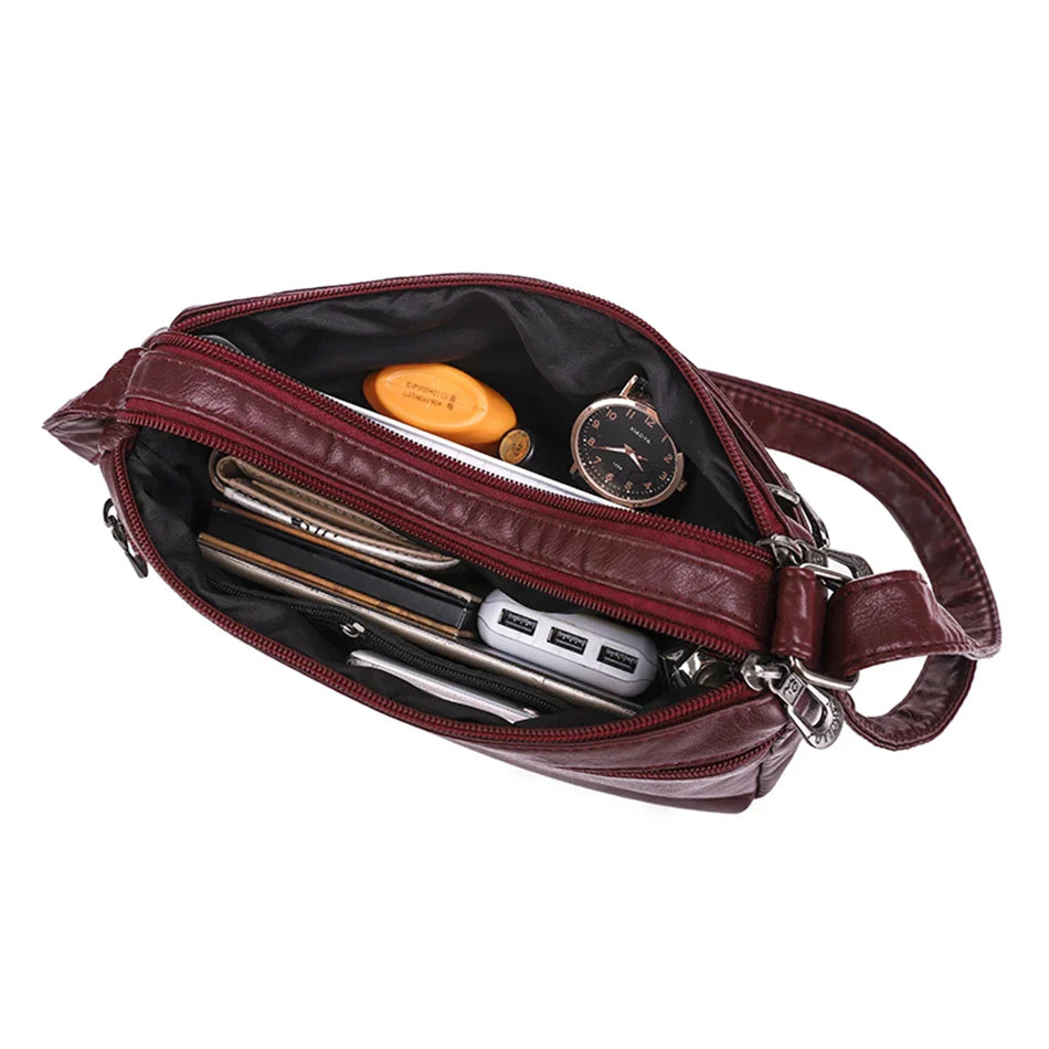 Fashion All-match Solid Color Messenger Bag High Capacity Womens Shoulder Bags 2021 New High Quality Pu Leather Women Handbag