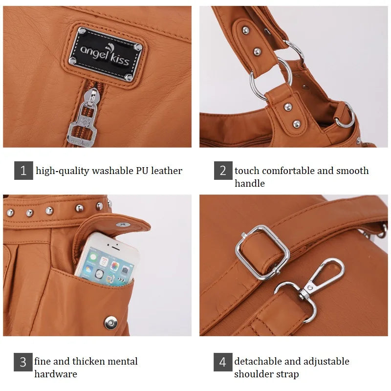 Winter Fashion Shoulder Bag for Women Soft PU Crossbody Handbg Large Capacity Messenger Bag Hobos Big Purse