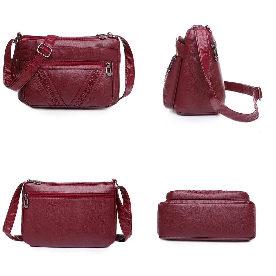 Fashion All-match Solid Color Messenger Bag High Capacity Womens Shoulder Bags 2021 New High Quality Pu Leather Women Handbag