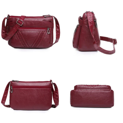 Fashion All-match Solid Color Messenger Bag High Capacity Womens Shoulder Bags 2021 New High Quality Pu Leather Women Handbag
