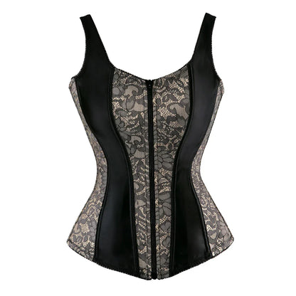 Overbust Corset Top with Straps Jacquard Corset Bustier Zipper Plus Size for Women Corset Dress with Skirt Black Red purple