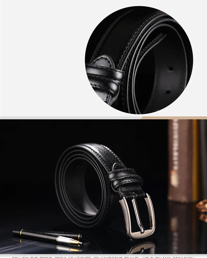 1Pc 3.7*110-130cm Men's 2nd Cowskin Leather Belts Male Designer Business Waistband Crafts for Adults Jeans Accessories