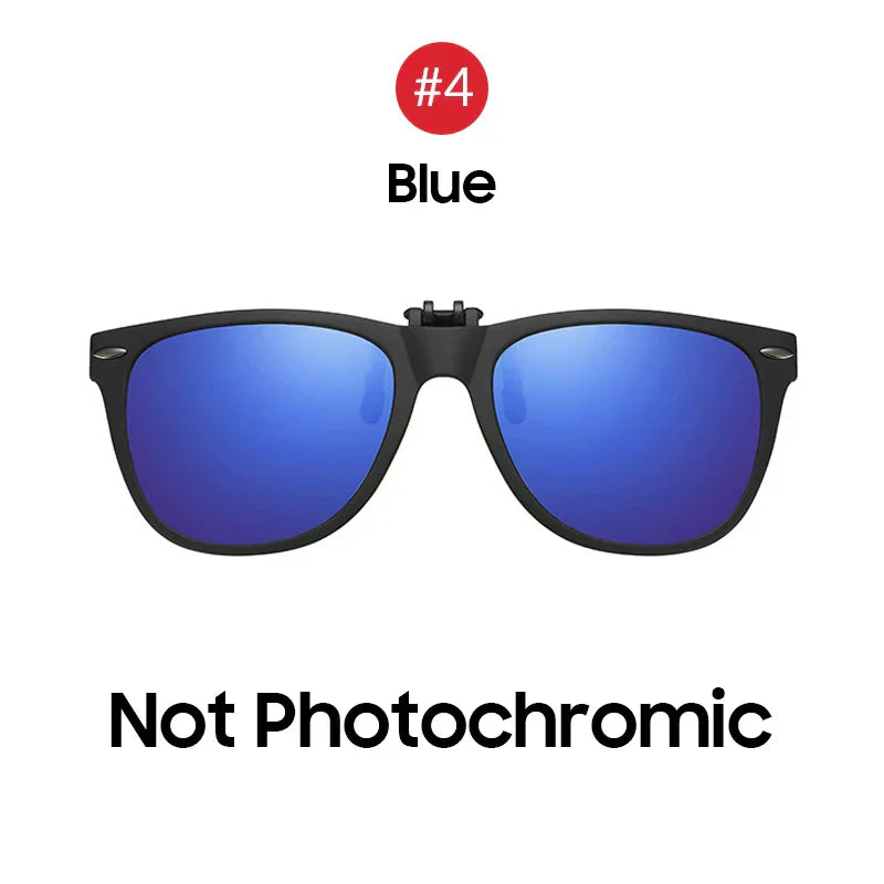 Men Photochromic Polarized Lens Flip Up Clip on Sunglasses Women Driving Sun Glasses with Clips 2026 Trending Product
