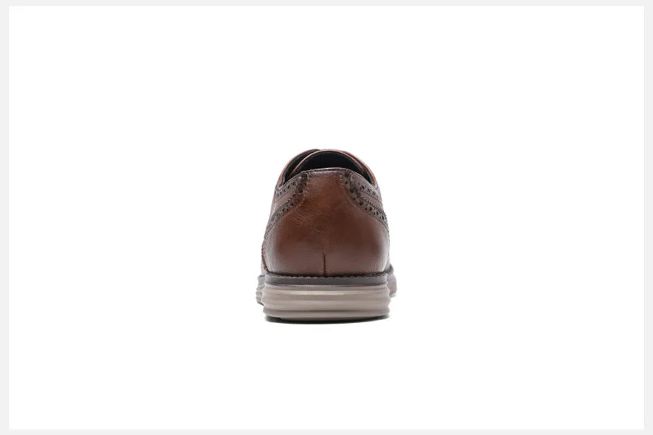 Sapatos Sociais Masculinos de Couro Genuíno Sapatos Casuais Confortáveis Masculinos Sapatos de Trabalho de Escritório Elegantes com Cadarço Masculinos