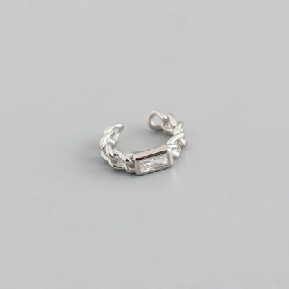 925 Sterling Silver Colorful Square Shiny Zircon Beads Piercing Stud Earrings for Women Fashion Gothic Exquisite Jewelry