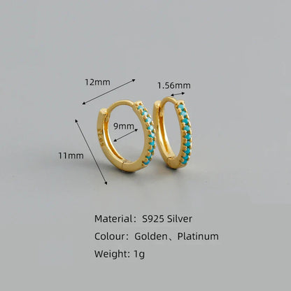 New Arrival Fashion Korean Blue Zircon Spike Geometric Stud Earrings for Women Real 925 Sterling Silver Gothic Jewelry
