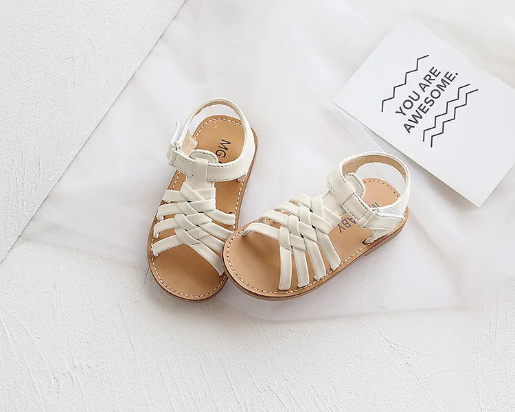 Kid girl Sandals toddler Girls flat Sandals girls braid sandals