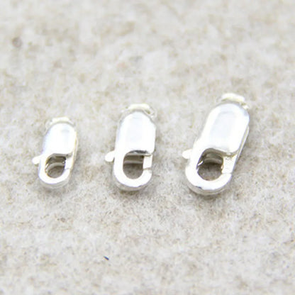 2pcs Genuine Real Solid 925 Sterling Silver Spring Lobster Clasps Hooks Claw Jewelry Making Findings Close Sealed Ring Buckle