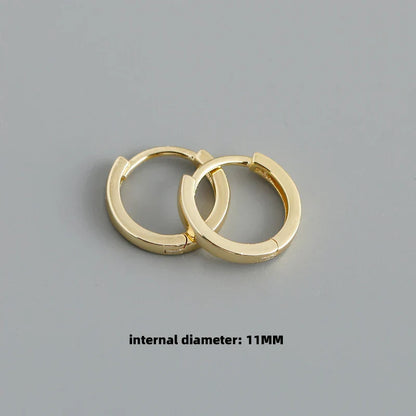 925 Sterling Silver Minimalist Punk Rock Circle Hoop Earrings for Women Men Goth Piercing Ear Buckle Charm Fine Jewelry
