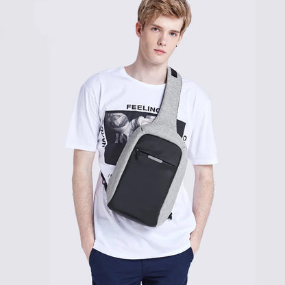 Men One Shoulder Backpack Women Sling Bag Crossbody USB Boys Cycling Sports Travel Versatile Fashion Bag Student School