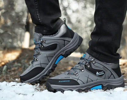 Men Winter Snow Boots Waterproof Leather Sneakers Super  Warm Men's Boots Outdoor Male Hiking Boots Work Shoes Size 39-47