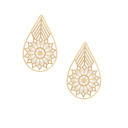 4pcs Gold Stainless Steel Filigree Earring Charm Pendants Connectors for Earring DIY Jewelry Making Supplies wholesale