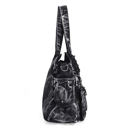 Women's Denim Bag Y2K Vintage Blue Jean Purse and Handbags Crossbody Shoulder Wallet Large Capacity