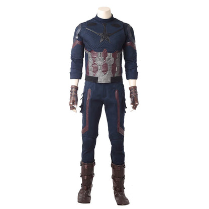 Movie Infinity War Superhero Captain Steve Rogers Cosplay Costume Men Outfit for Adult Men Halloween Uniforms Free Custom Made