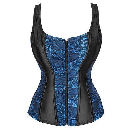Overbust Corset Top with Straps Jacquard Corset Bustier Zipper Plus Size for Women Corset Dress with Skirt Black Red purple
