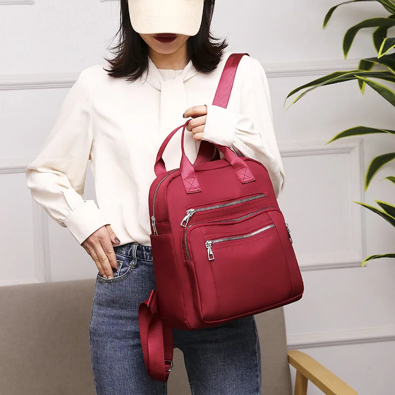 Women Backpack Travel Casual Waterproof Oxford Shoulder Bags Female Large Capacity Handbag Rucksack Black Purse School Pack