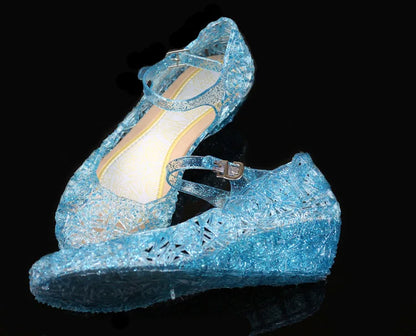 Elsa Costumes Flats Shoes Snow Queen Princess Birthday Sandals for Girls Toddler Kids