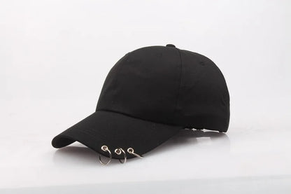 Hip Hop Women's Baseball Cap With Ring Circle Snapback Hats For Men Women Unisex Dad Hat Adjustable Kpop Korean Style Gorra