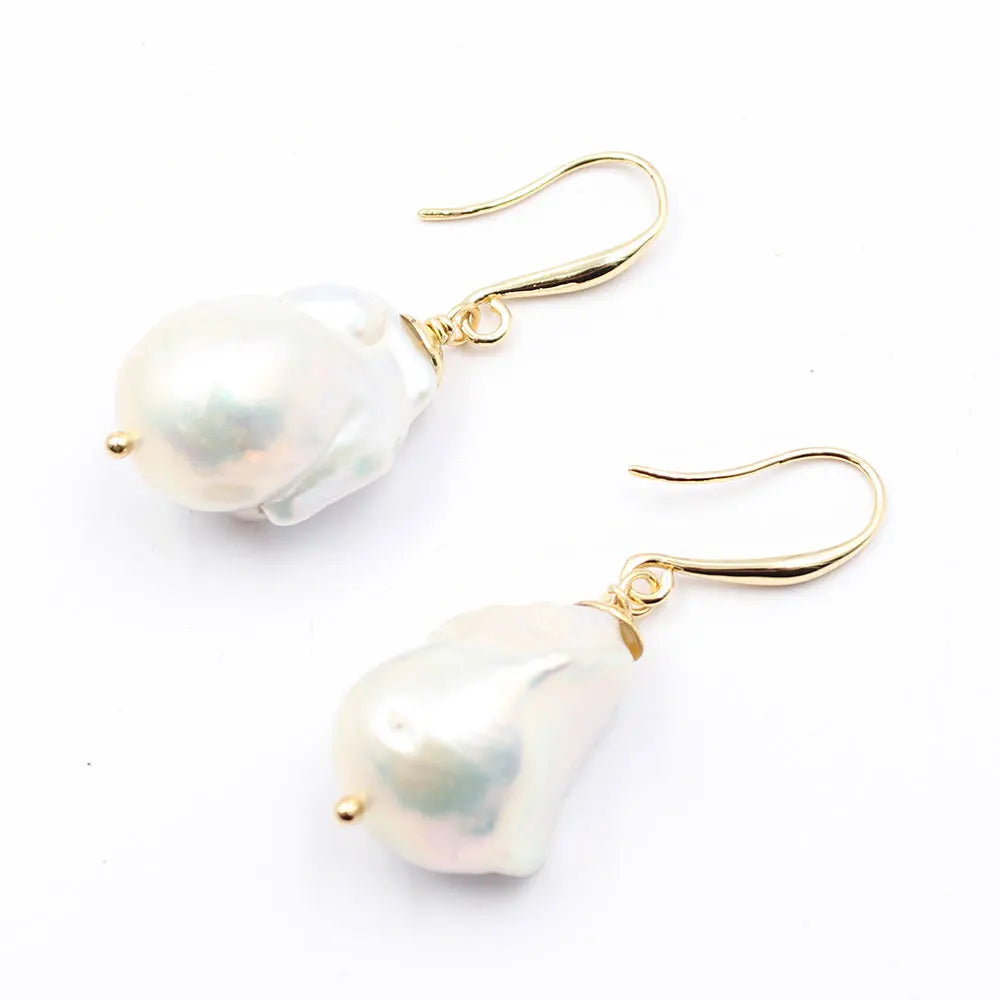 GG Natural Freshwater Cultured White Keshi Baroque Pearl Necklace Bracelet Earrings Sets For Women Lady Fashion