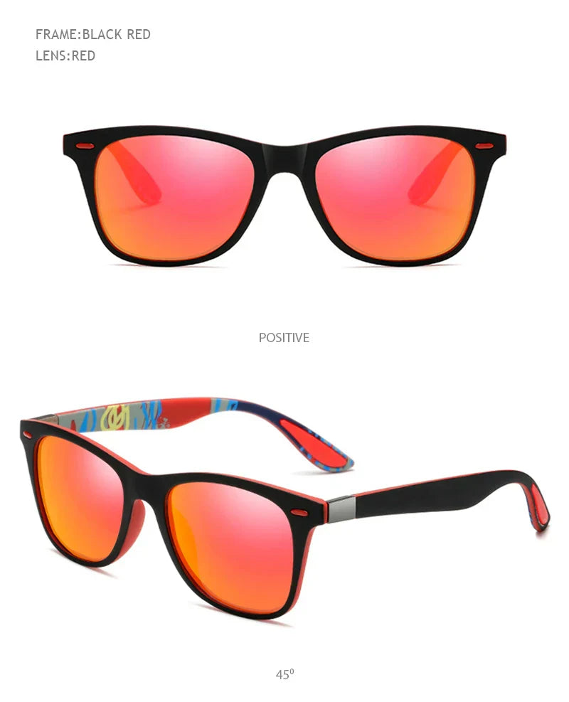 Polarized Sunglasses Men Women Classic Square Plastic Driving Sun Glasses Male Fashion Black Travelling Shades UV400