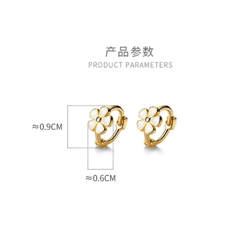 Genuine 925 Sterling Silver Sweet Romantic Flower Ear Buckle for Women Korean Girl Fashion Birthday Earring Jewelry Gift