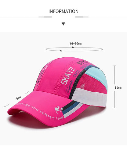 Quick Drying Thin Breathable Baseball Cap Men Women Sport Outdoor Hiking