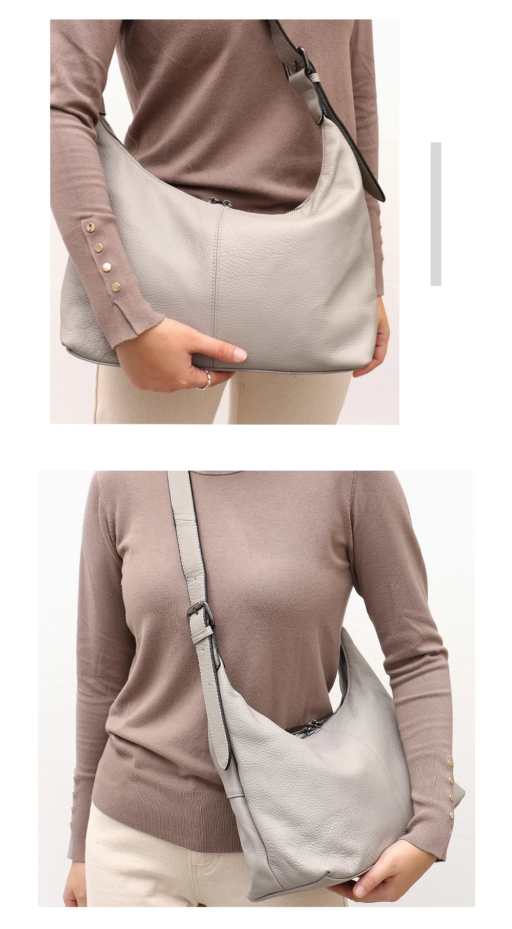 Luxury Women Cowhide Crossbody Bag Large Casual Shoulder Purse Wide Strap Handbag Female Daily 100% Genuine Leather Hobo Sack