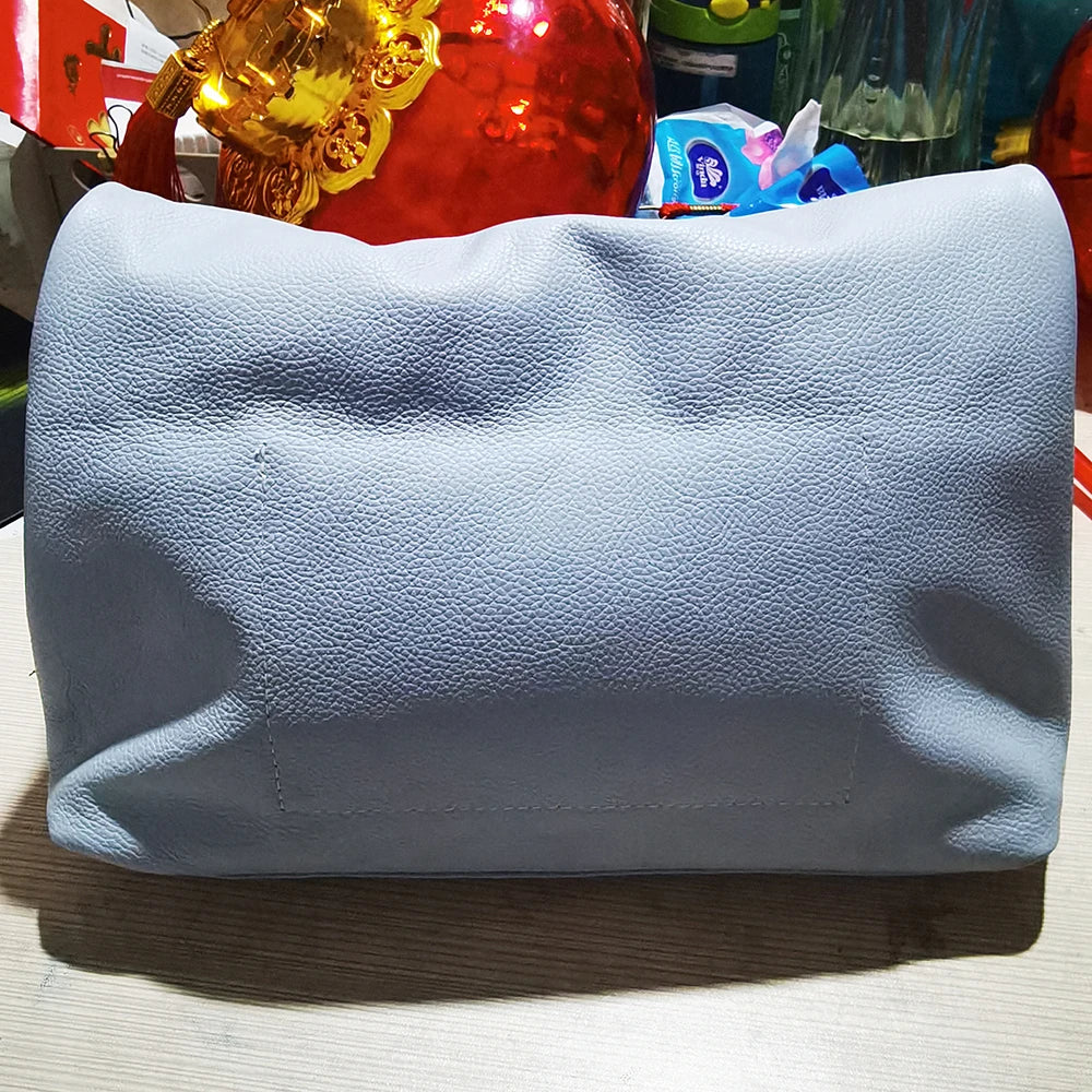 Leather Cowhide Handbag High Quality Leather Women's Foldable Designer Handbag Simple Magnet Handle Bags