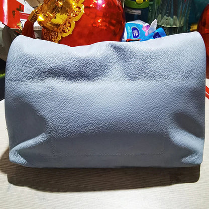 Leather Cowhide Handbag High Quality Leather Women's Foldable Designer Handbag Simple Magnet Handle Bags