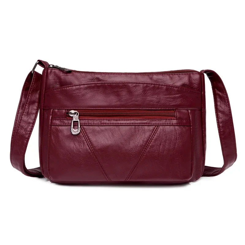 Fashion All-match Solid Color Messenger Bag High Capacity Womens Shoulder Bags 2021 New High Quality Pu Leather Women Handbag